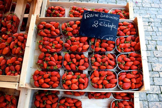 Sarlat market morning